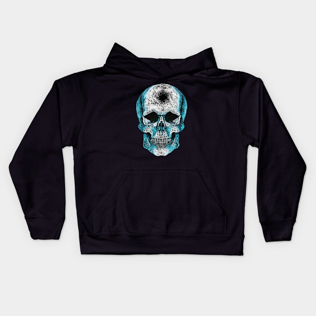 Sugar skull, Skull art Blue mask skull Kids Hoodie by Collagedream